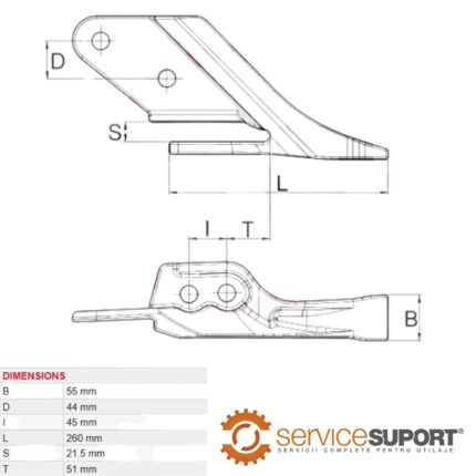 DINTE CUPĂ 531-03209 STÂNGA JCB 4CX (DSN)
