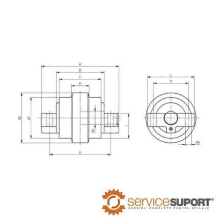 ROLA INFERIOARĂ UF043C0C (dimensiuni)