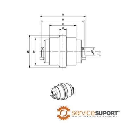 ROLA INFERIOARĂ UF043Z0C (DIMENSIUNI)