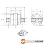 ROLA INFERIOARĂ UF044R0C (DIMENSIUNI)