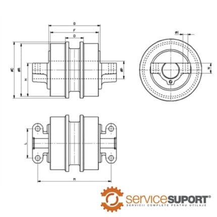 ROLA INFERIOARĂ UF045H0C (DIMENSIUNI)