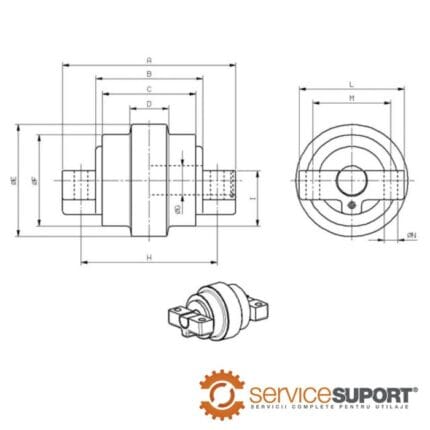 ROLA INFERIOARĂ UF050Z0C (DIMENSIUNI)