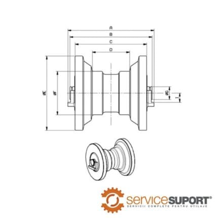 ROLA INFERIOARĂ UF073Z0A (dimensiuni)