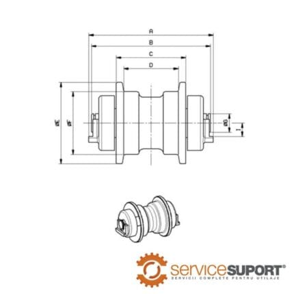 ROLA INFERIOARĂ UF073Z1A (dimensiuni)