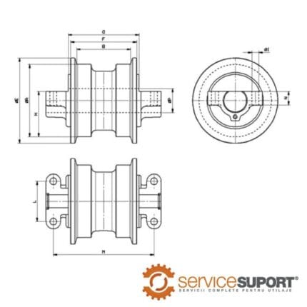 ROLA INFERIOARĂ UF106C0E (dimensiuni)