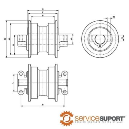 ROLA INFERIOARĂ UF172H1E (dimensiuni)