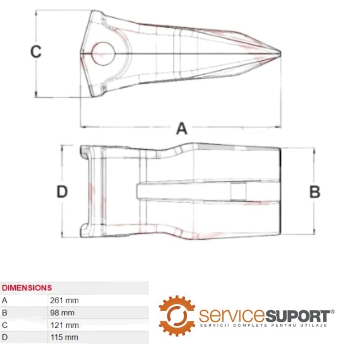 DINTE CUPĂ 61N8-31310 HYUNDAI R290 1 DINTE CUPĂ 61N8-31310 HYUNDAI R290 (DSN)
