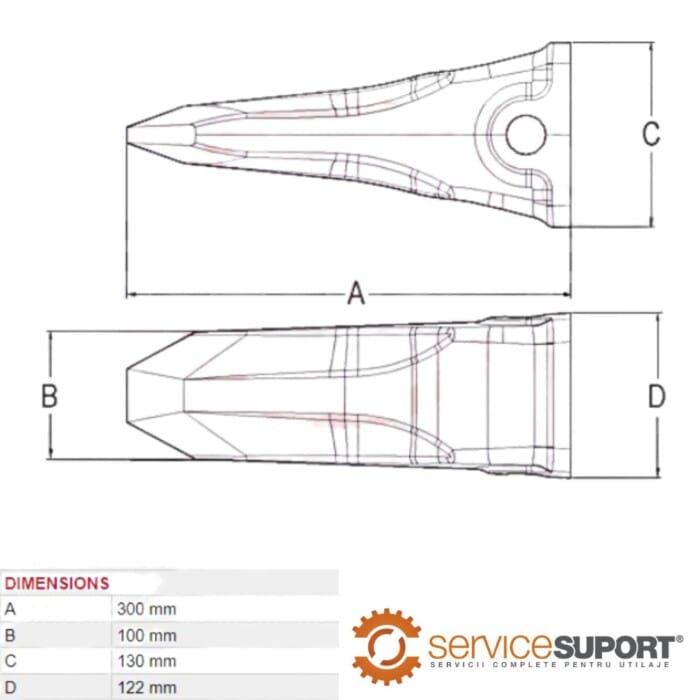 DINTE CUPĂ FC2-400RC CATERPILLAR 980G 1 DINTE CUPĂ FC2-400RC CATERPILLAR 980G (DSN)