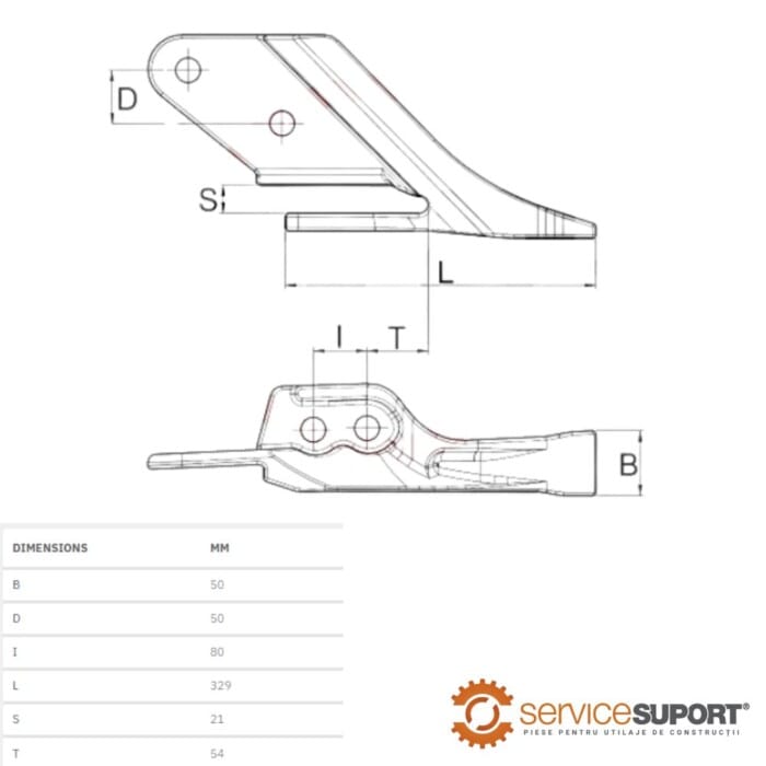 DINTE CUPĂ UE290H51SR KOMATSU WB150 1 DINTE CUPĂ UE290H51SR KOMATSU WB150 (DSN)