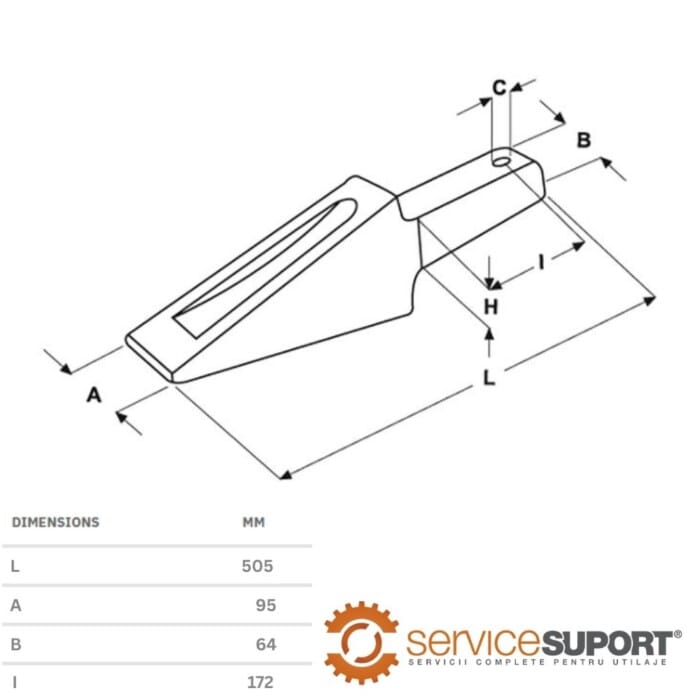DINTE CUPĂ 3027689 INCĂRCĂTOR FRONTAL SDLG 1 DINTE CUPĂ 3027689 INCĂRCĂTOR FRONTAL SDLG