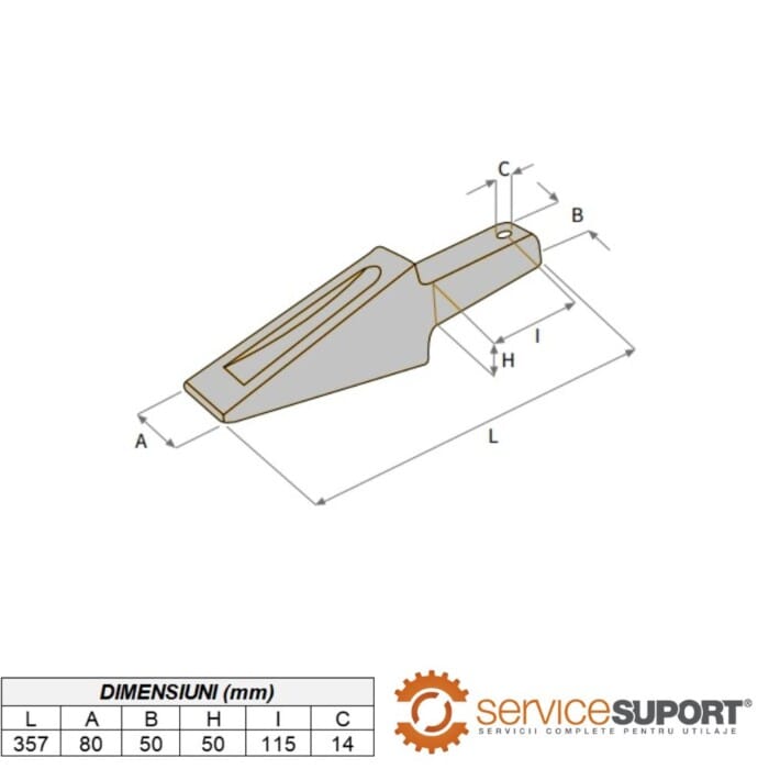 DINTE CUPĂ 4046729 BULDOEXCAVATOR VOLVO 1 DINTE CUPĂ 4046729 BULDOEXCAVATOR VOLVO