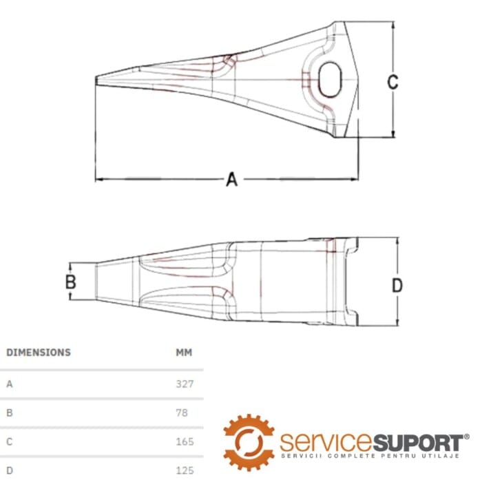 DINTE SCARIFICATOR 4T5451 CATERPILLAR 375-A 1 DINTE SCARIFICATOR 4T5451 CATERPILLAR 375-A