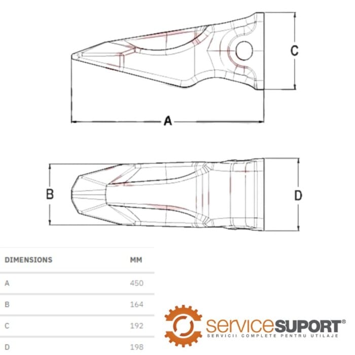 DINTE CUPĂ 6I6602PT CATERPILLAR 390D 1 DINTE CUPĂ 6I6602PT CATERPILLAR 390D