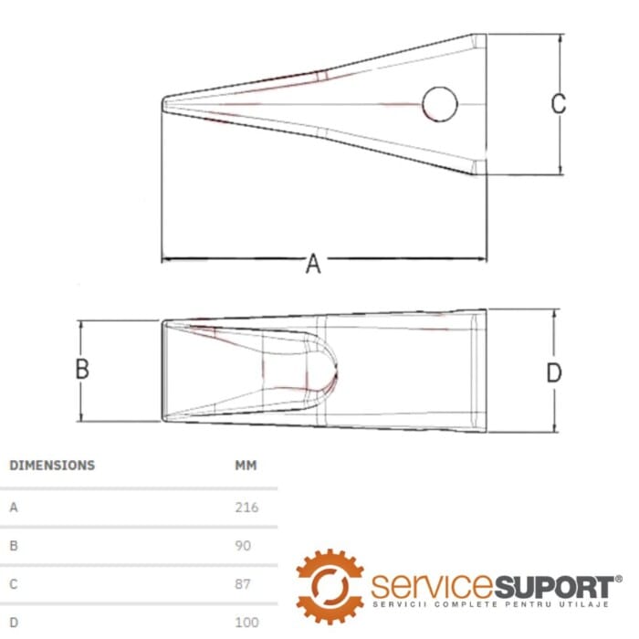 DINTE DE CUPĂ E161-3027 HYUNDAI R210 1 DINTE DE CUPĂ E161-3027 HYUNDAI R210