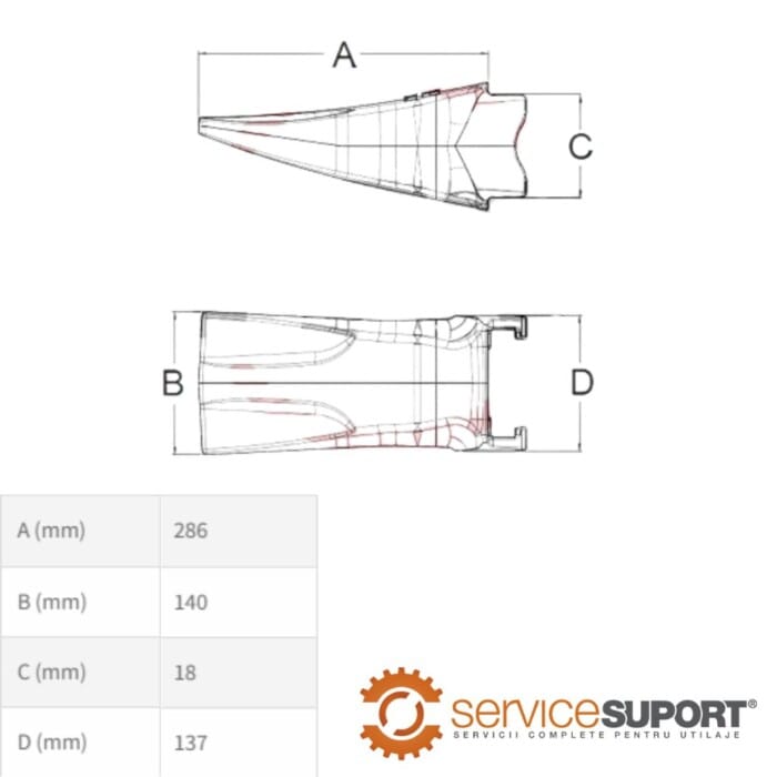 DINTE DE CUPĂ V43TYL ESCO 1 DINTE DE CUPĂ V43TYL ESCO