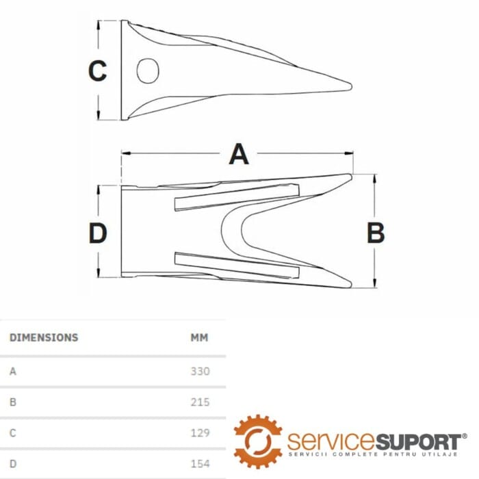DINTE CUPĂ 208-70-14152TT KOMATSU PC450 1 DINTE CUPĂ 208-70-14152TT KOMATSU PC450