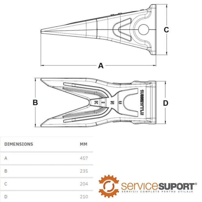 DINTE CUPĂ 6I6602WTLU CATERPILLAR 365B-II 1 DINTE CUPĂ 6I6602WTLU CATERPILLAR 365B-II
