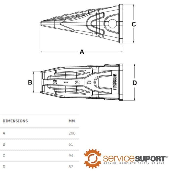 DINTE CUPĂ 9N4252U CATERPILLAR M314F 1 DINTE CUPĂ 9N4252U CATERPILLAR M314F